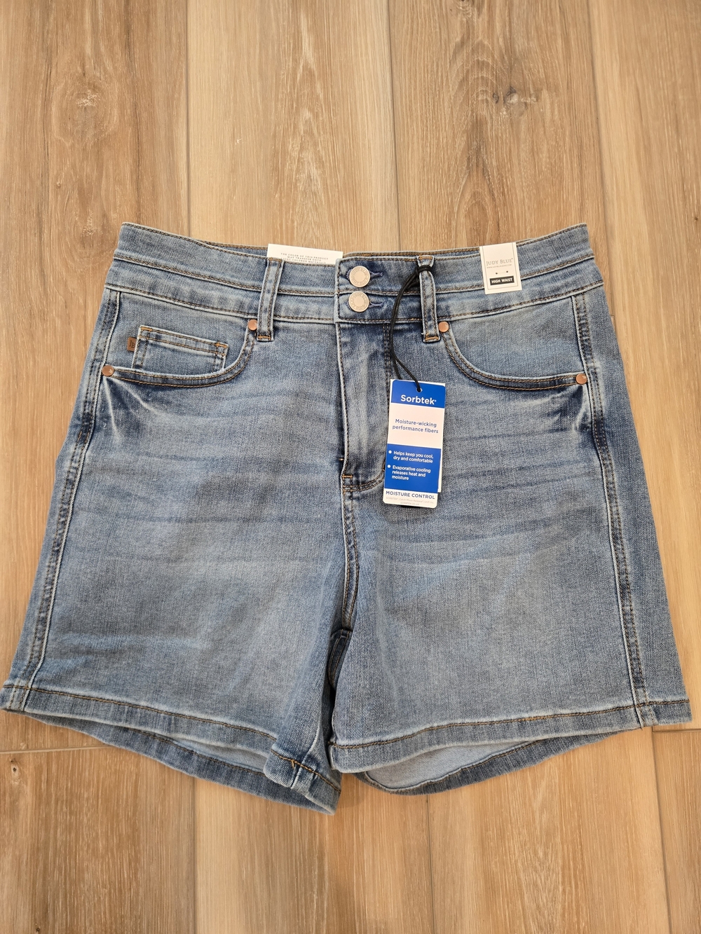 Judy Blue Light Blue Double-Button Denim Shorts